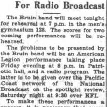 Band rehearses for KFI radio broadcast, November 2, 1932