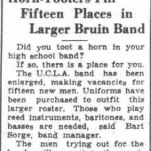 Band has 15 vacancies, October 25, 1932