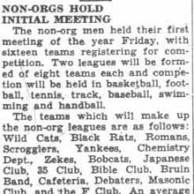 "Non-orgs" hold initial meetings - Band IM team. October 24, 1932