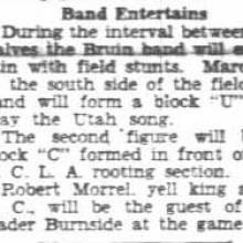 Band performs at Utah game, October 6, 1933