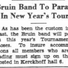 Band to perform in Rose Parade, December 11, 1933