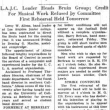 Leroy Allen hired to direct Band, September 24, 1934