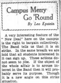 Commentary on Band strike, September 21, 1934 