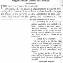 Band Strike looms, September 19, 1934
