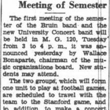Bands schedule first meeting, September 13, 1935