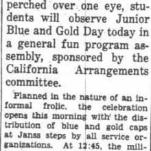 ROTC Band at Blue and Gold Day, May 3, 1935