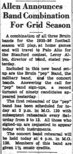 Allen announces Band plans, September 19 ,1935