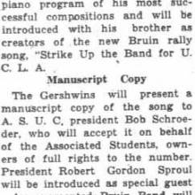 Gershwin to appear at All-U sing, September 25, 1936