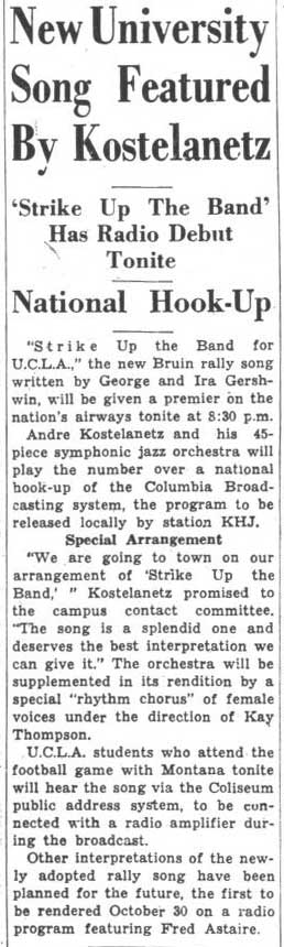 Andre Kostelanetz features "Strike up the Band," October 2, 1936