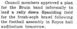 Student Council minutes - Council approves plan for Bruin Band Rally, October 8, 1936 