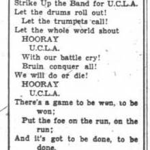 Song for today - "Strike up the Band for UCLA," October 7, 1936
