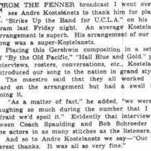 "Behind the Mike" column - Kostelanetz's Gershwin broadcast, October 7, 1936