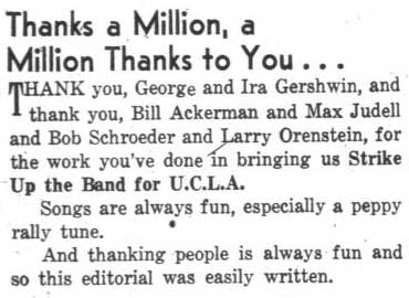 Thanks to the Gershwins, September 24, 1936