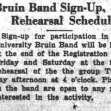 Band signups, September 16, 1936