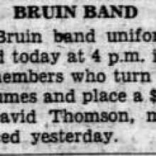 Band receives new uniforms, October 10, 1937
