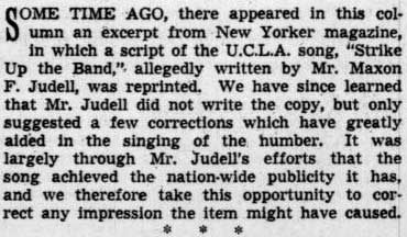 Maxson Judell "Strike Up the Band," May 13, 1937