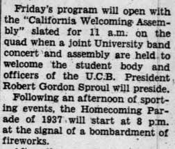 Joint concert with Cal Band, October 26, 1937