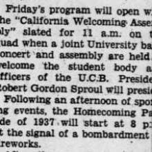 Joint concert with Cal Band, October 26, 1937