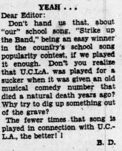 "Fewer times" "Strike up the Band" played, the better, November 1 ,1937