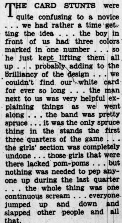 'Vagabond' column, "Band was pretty spruce," December 1, 1937