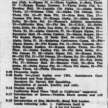 Homecoming schedule, October 29, 1937