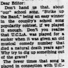 "Fewer times" "Strike up the Band" played, the better, November 1 ,1937