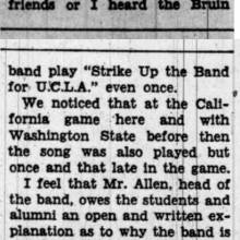 Letter - Leroy Allen owes explanation for not playing "Strike Up the Band," November 18, 1937