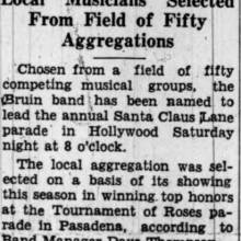 Band leads Yuletide Parade, November 24,1937