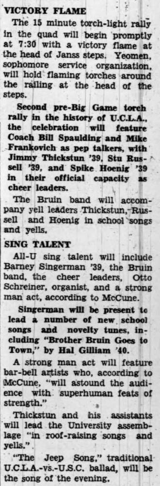 Band at All-U Sing, November 21, 1938