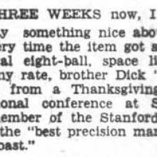 Roy Swanfeldt's column - Stanford Band member calls UCLA's Band 'best precision marching unit on the Pacific Coast." December 12, 1938