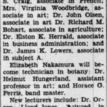 New associates include Horace G. Ferris, band master. July 8, 1938