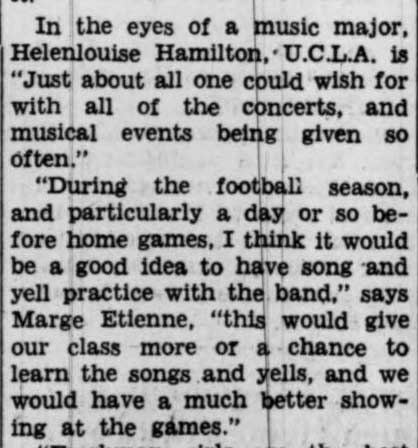 Freshmen women impressions - calls for practice with students, November 1, 1938