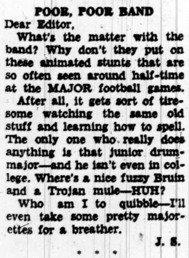 Letter - "Poor Poor Band" complaint, November 17, 1938