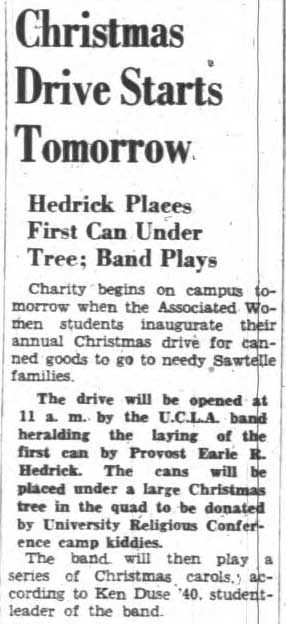 Band at Christmas Charity Drive, December 6, 1938