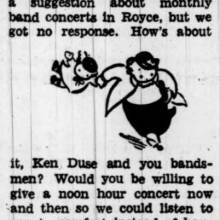 Column calls for monthly Band concerts in Royce Hall, November 22, 1938