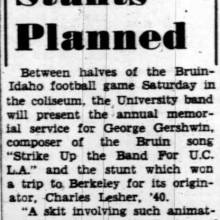 Details for Band's performance at Idao game, October 21, 1938