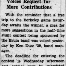 Band Stunt competition ends, October 10, 1938