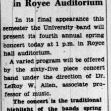 Spring Concert program, April 27, 1938