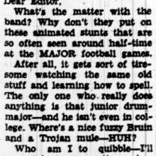 Letter - "Poor Poor Band" complaint, November 17, 1938