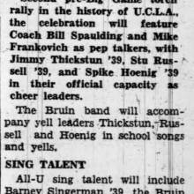 Band at All-U Sing, November 21, 1938