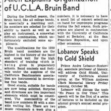 Leroy Allen explains organization of Band, October 13, 1939