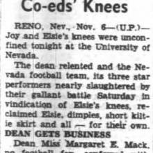 University of Nevada lifts ban of majorettes, November 7, 1939