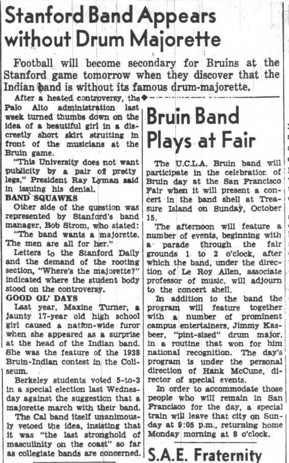 Band plays at Golden Gate International Exposition World's Fair, October 13, 1939