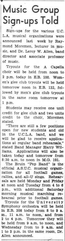 Music group sign-ups, September 16, 1940