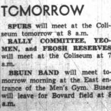 Band will meet at USC for game, December 5, 1941