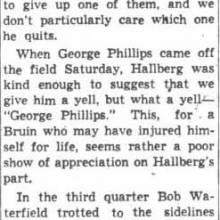 "If Hallberg would work as hard as the Band," November 23, 1942