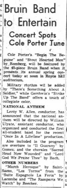 Band performs Cole Porter and Gershwin tunes, April 22, 1942