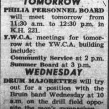 Drum Majorette auditions, September 6, 1943
