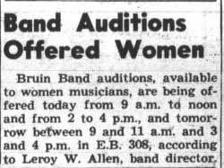 Band auditions offered to women, July 5, 1943