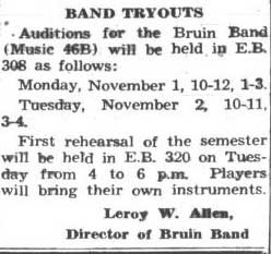 Band tryouts, November 1, 1943